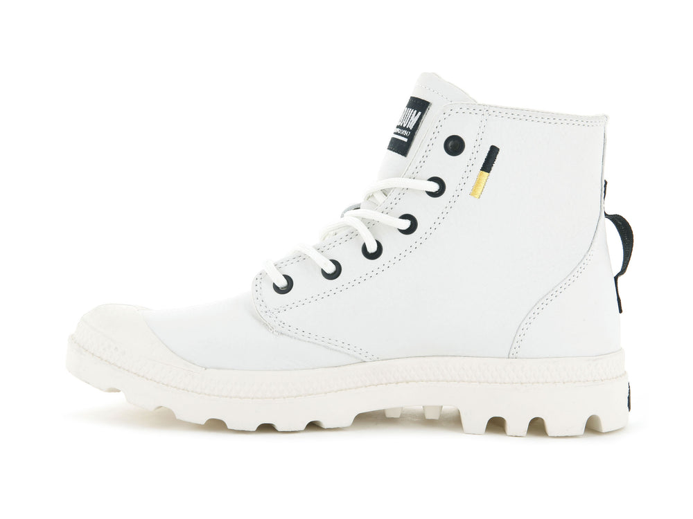 Botas De Invierno Palladium PAMPA HI SUPPLY LEATHER Hombre Blancas | Costa Rica-39627